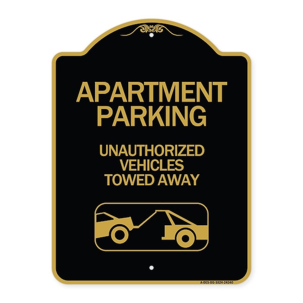 Apartment Parking Unauthorized Vehicles Towed Away With Car Tow Graphic, A-DES-BG-1824-24340
